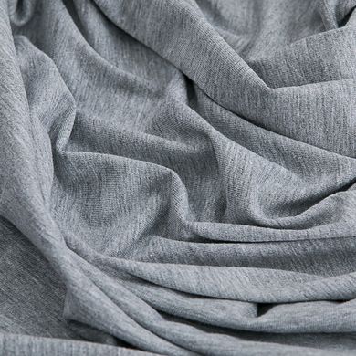 Ткань Стрейч кулир, 170 плотность, меланж серый купить