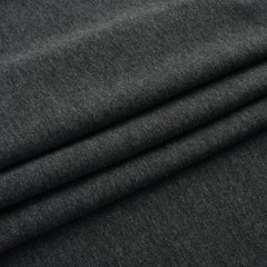 Ткань Стрейч кулир, 170 плотность, темно серый купить